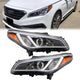 2015-2017 Hyundai Sonata Chrome Halogen Headlights, Factory Style Replacement Pair (Driver & Passenger Side)