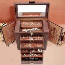 Load image into Gallery viewer, 6 Layer Large Leather Jewelry Box