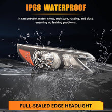 Load image into Gallery viewer, 2012-2014 Honda CR V Black Housing Headlights, Halogen Type Crystal Clear Lens Assembly, Left & Right Side Pair, Direct OEM Fit