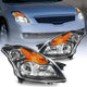 2007-2009 Nissan Altima Sedan Factory Style Chrome Headlights, Complete Pair (Left + Right)