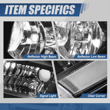 Load image into Gallery viewer, 2007-2014 Chevy Tahoe Suburban Avalanche Black Headlights, Crystal Clear Lens Assembly, Left & Right Side Pair, Direct OEM Fit