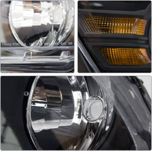 Load image into Gallery viewer, 2010-2014 Ford Mustang Black Headlights, Amber Corner Stealth Crystal Clear Lens Assembly, Left & Right Side Pair, Direct OEM Fit