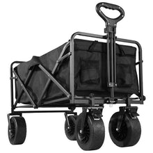 Load image into Gallery viewer, Collapsible Garden Utility Wagon Cart, Foldable with Adjustable Handle for Outdoor Yard, Camping, Beach