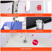Load image into Gallery viewer, Electric Portable Sewing Machine for Beginners, 12 Built in Stitches with Extension Table