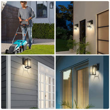 Load image into Gallery viewer, Outdoor Porch Light With GFCI Outlet - Dusk To Dawn Wall Light, Sensor, Weatherproof
