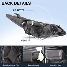 Load image into Gallery viewer, 2016-2019 Chevy Cruze Black Housing Headlights, Halogen Crystal Clear Lens Assembly, Left & Right Side Pair, Direct OEM Fit