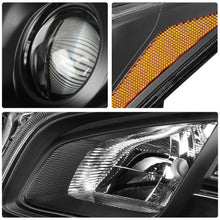 Load image into Gallery viewer, 2009-2014 Nissan Maxima Black Housing Headlights, Halogen Amber Corner Lens Assembly, Left & Right Side Pair, Direct OEM Fit