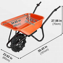 Load image into Gallery viewer, Electric Battery Powered Wheelbarrow, 330 lb Capacity Motorized Dump Cart with 7 km/h Speed for Yard Construction Use