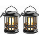2 Pack Solar Hanging Lanterns, Waterproof Outdoor Warm White LED Lights for Garden, Patio, Yard Decor