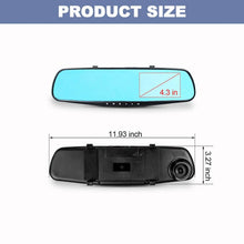 Load image into Gallery viewer, Rearview Mirror Dash Cam 1080P HD DVR Dual Camera Car Front Rear Video Recorder