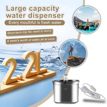 Load image into Gallery viewer, 2.2L Stainless Steel Cat Water Fountain - Quiet, Filtered, Easy Clean