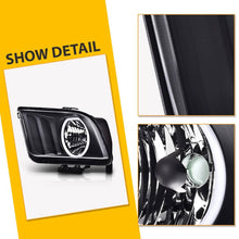 Load image into Gallery viewer, 2005-2009 Ford Mustang Black LED DRL Halo Headlights, Projector Lens Assembly, Left & Right Side Pair, Direct OEM Fit