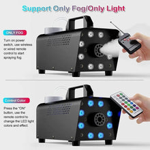 Load image into Gallery viewer, Smoke Machine W/ 13 Colorful LED Lights Effect