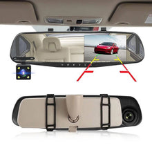 Load image into Gallery viewer, Rearview Mirror Dash Cam 1080P HD DVR Dual Camera Car Front Rear Video Recorder
