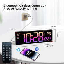 Load image into Gallery viewer, 16 Inch Large Digital LED Wall Clock, Big Numbers with Date, Temperature & Timer