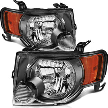 Load image into Gallery viewer, 2008 to 2012 Ford Escape SUV Headlights, Stealth Black Housing Clear Lens Assembly, Left Driver & Right Passenger Side Pair Set, Direct OEM Fit