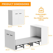 Load image into Gallery viewer, Murphy Bed with Mattress, Folded Cabinet Bed 75" x 29" 4 Folded Cot, Desk Bed