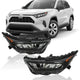 2019-2022 Toyota RAV4 LE XLE LED Headlights, Chrome & Black Housing Assembly, Left & Right Side Pair, Direct OEM Fit