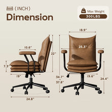 Load image into Gallery viewer, Genuine Leather Desk Chair Adjustable