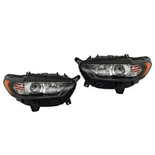 Load image into Gallery viewer, 2013 to 2016 Ford Fusion Halogen Headlights, Stealth Black Housing Clear Lens Assembly, Left Driver & Right Passenger Side Pair, Direct OEM Fit