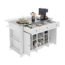 Load image into Gallery viewer, 60” Kitchen Island Large Rolling Islands with Storage Drawer Cabinet on Wheels