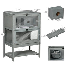 Load image into Gallery viewer, Large Wooden Hamster Cage With Wheels And Seesaw