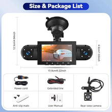 Load image into Gallery viewer, 360° Front and Rear Dash Cam HD 1080P Car Camera