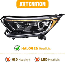 Load image into Gallery viewer, 2017-2022 Honda CR V LX EX EXL Halogen Headlights, LED DRL Signature Assembly, Left & Right Side Pair, Direct OEM Fit