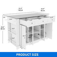 Load image into Gallery viewer, 60” Kitchen Island Large Rolling Islands with Storage Drawer Cabinet on Wheels