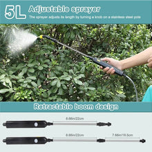 Load image into Gallery viewer, Rechargeable Electric Garden Sprayer 5L, Battery Powered Plant Sprayer with 3 Nozzles