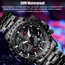 Load image into Gallery viewer, Stainless Steel Black Chronograph Waterproof Watch