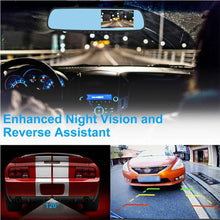 Load image into Gallery viewer, Rearview Mirror Dash Cam 1080P HD DVR Dual Camera Car Front Rear Video Recorder