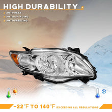 Load image into Gallery viewer, 2009-2010 Toyota Corolla Headlights, Factory Style Crystal Clear Lens Assembly, Left & Right Side Pair, Direct OEM Fit