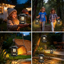 Load image into Gallery viewer, 2 Pack Solar Hanging Lanterns, Waterproof Outdoor Warm White LED Lights for Garden, Patio, Yard Decor