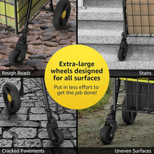 Load image into Gallery viewer, Folding Utility Shopping Cart with Double Baskets, Swivel Wheels Heavy Duty Grocery Cart