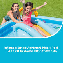 Load image into Gallery viewer, Inflatable Jungle Adventure Kiddie Pool with Sprayer, 96 x 78 x 28 Inch Kids Play Center
