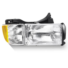 Load image into Gallery viewer, 1994-2002 Dodge Ram 1500 2500 3500 Chrome Headlights, Crystal Clear Lens Assembly, Left & Right Side Pair, Direct OEM Fit