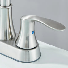 Load image into Gallery viewer, Bathroom Sink Faucet Brushed Nickel, 3 Hole 4 In Centerset Vanity Mixer with Drain