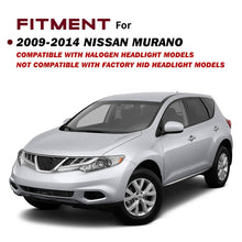 Load image into Gallery viewer, 2009-2014 Nissan Murano Chrome Headlights, Halogen Crystal Clear Lens Assembly, Left & Right Side Pair, Direct OEM Fit