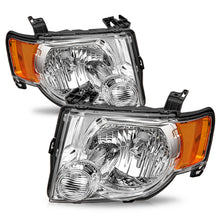 Load image into Gallery viewer, 2008 to 2012 Ford Escape SUV Halogen Headlights, Chrome Housing Amber Side Replacement Assembly, Left Driver & Right Passenger Side Pair Set