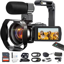 Load image into Gallery viewer, Video Camera 4K Camcorder WiFi 48MP Vlogging Camera for YouTube with Microphone