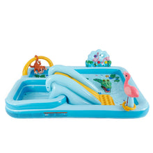 Load image into Gallery viewer, Inflatable Jungle Adventure Kiddie Pool with Sprayer, 96 x 78 x 28 Inch Kids Play Center