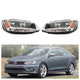 2011 to 2018 Volkswagen Jetta Halogen Headlights, Factory Style Clear Lens Assembly with DRL, Left & Right Side Pair, Direct OEM Fit
