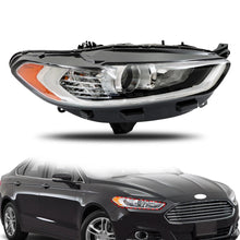 Load image into Gallery viewer, 2013-2016 Ford Fusion Chrome Headlight, Halogen Projector Crystal Clear Lens Assembly, Right Side (Passenger), Direct OEM Fit