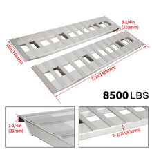 Load image into Gallery viewer, 72" X 15" Aluminum Hook Ramps ,8500 lbs Car Trailer