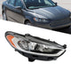 2013-2016 Ford Fusion Chrome Headlight, Halogen Projector Crystal Clear Lens Assembly, Right Side (Passenger), Direct OEM Fit