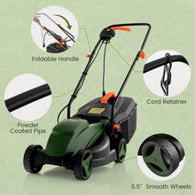 Load image into Gallery viewer, Corded Electric Lawn Mower 2 in 1 Walk Behind Push Mower with Bag for Garden