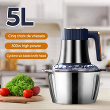 Load image into Gallery viewer, 500W Food Processors Electric Food Chopper Meat Grinder & Vegetable Chopper 5L