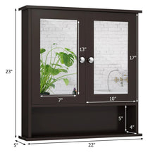 Load image into Gallery viewer, Wall Mounted Medicine Cabinet with Mirror, Black Bathroom Storage Cabinet for Vanity Organization