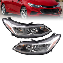 Load image into Gallery viewer, 2016 to 2019 Chevrolet Cruze Halogen Headlights, Factory Style Replacement Lens Assembly, Left Driver & Right Passenger Side Pair, Direct OEM Fit